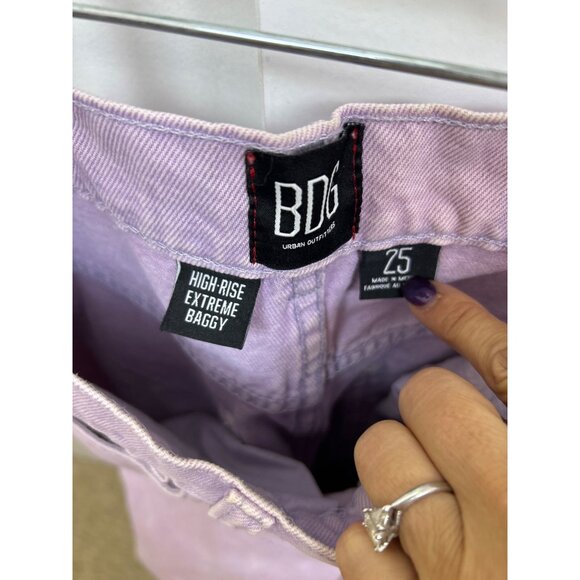 BDG Urban Outfitters Pants Women's Size 25 High Rise Extreme Baggy Lavender - Picture 6 of 13